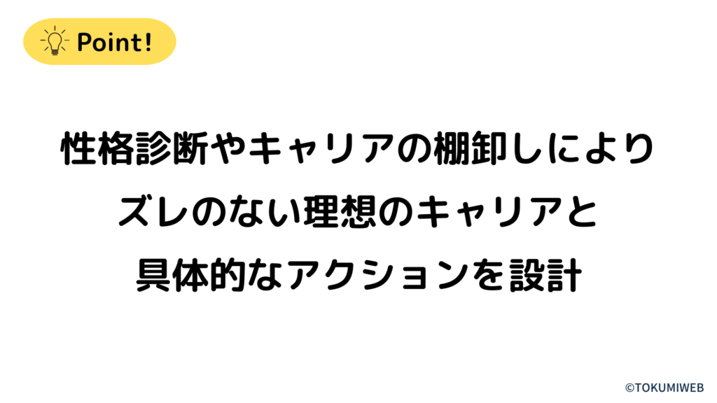 性格診断とキャリアの棚卸しにより理想のキャリアとアクションプランを設計