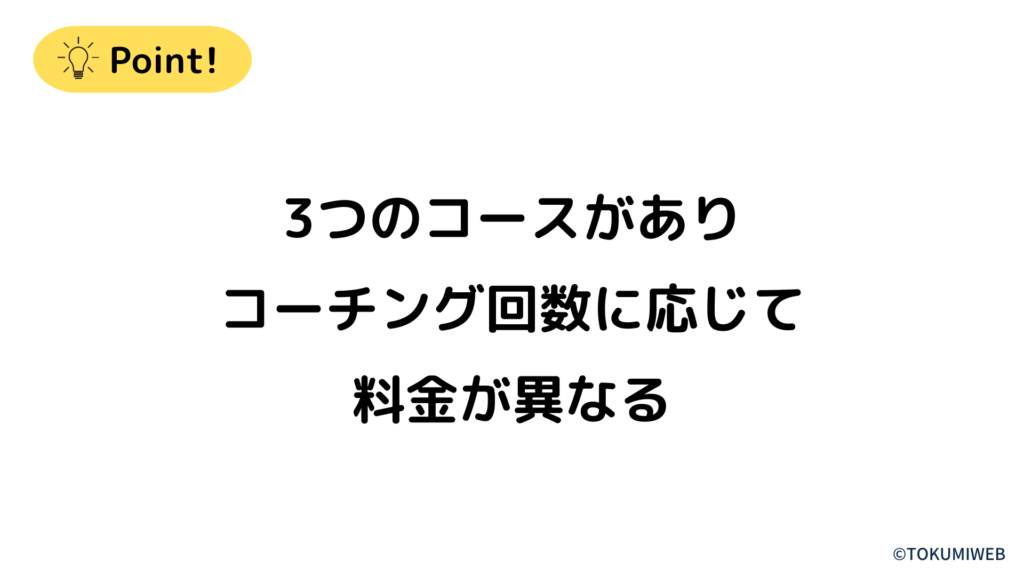 コーチング回数に応じて料金が異なる